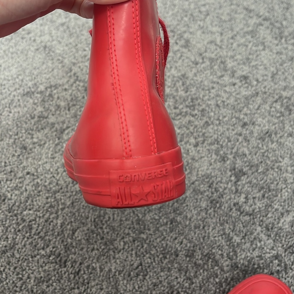 All red leather high top converse VERY RARE - Picture 4 of 5